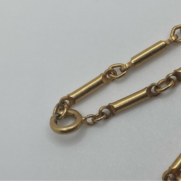 Vtg Orange Swirl Murano Glass Bead Gold Tone Chain Necklace 24” - Picture 4 of 6